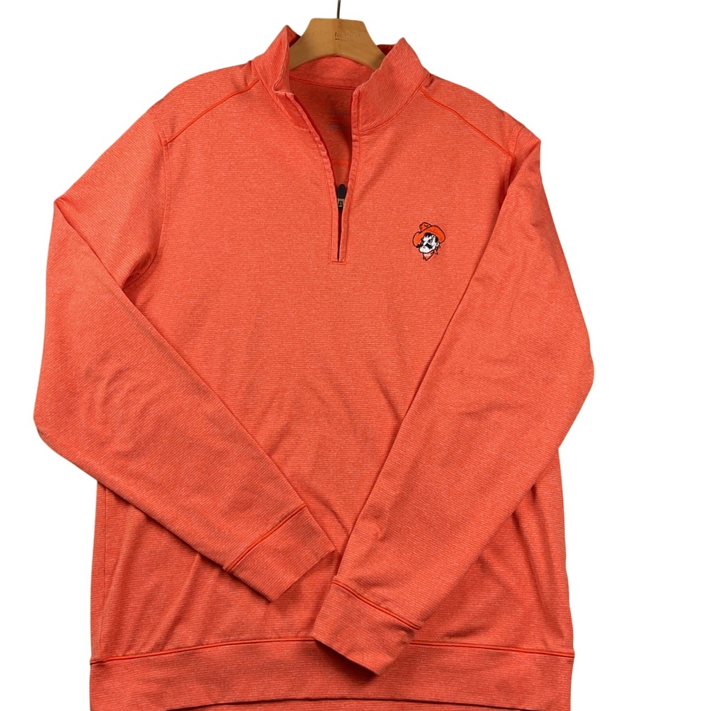 Cutter & Buck‎ Mens Oklahoma State OSU Pistol Pete Quarter Zip Pullover Orange L